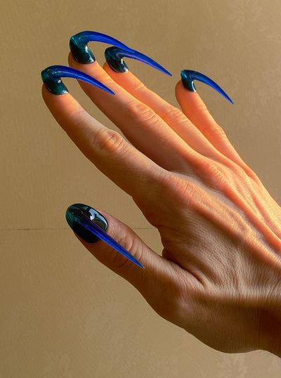 Blue Reverse Nail Set-Texto Dallas-APOC STORE