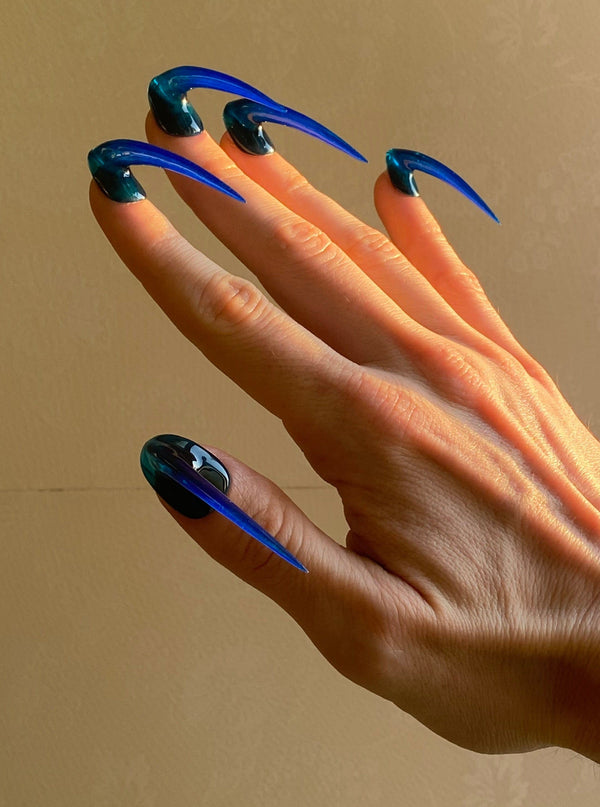 Blue Reverse Nail Set-Texto Dallas-APOC STORE