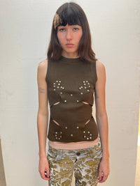 Orchid Vest Khaki-Hannah Creak-APOC STORE