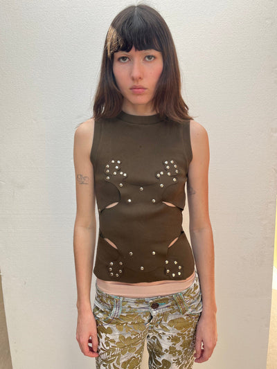 Orchid Vest Khaki-Hannah Creak-APOC STORE