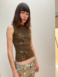 Orchid Vest Khaki-Hannah Creak-APOC STORE