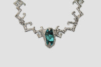 Silver Big Emerald Necklace-Emma Pryde-APOC STORE