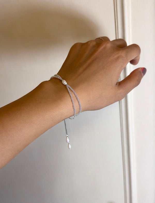 Pearl tassel bracelet 06-Jaekim-APOC STORE