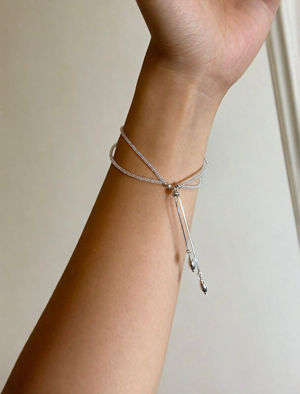 Silver tassel bracelet 06-Jaekim-APOC STORE