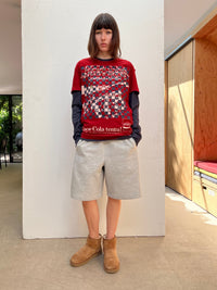 Woven Red T-shirt (wolf print)-Hannah Creak-APOC STORE