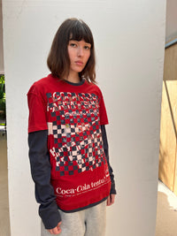 Woven Red T-shirt (wolf print)-Hannah Creak-APOC STORE