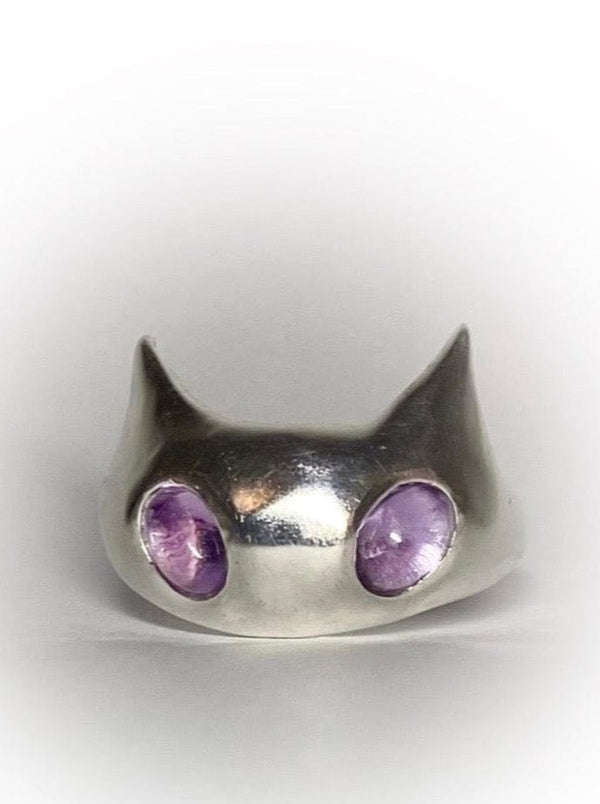 Bubble Kitty ring in Amethyst-MGN-APOC STORE