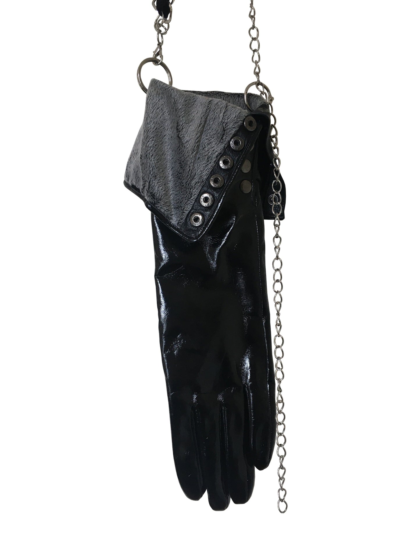 Pvc long glove diamond heart handle hand bag-phlegm-APOC STORE