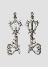 Lavender Silver Keyblade Earrings-Emma Pryde-APOC STORE