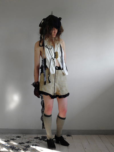 Lace back tuxedo vest-Polyhedron-APOC STORE