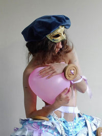 Blue velvet cap-Polyhedron-APOC STORE