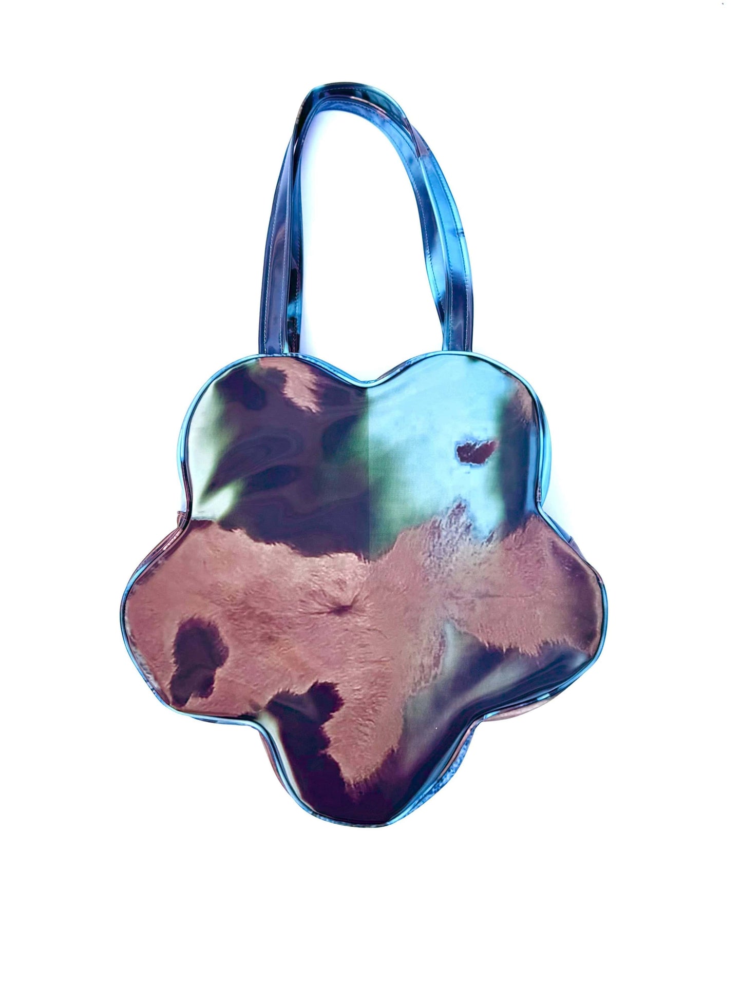 Mega Flower Zip Tote Lenticular Blue Cow-Leeann Huang-APOC STORE