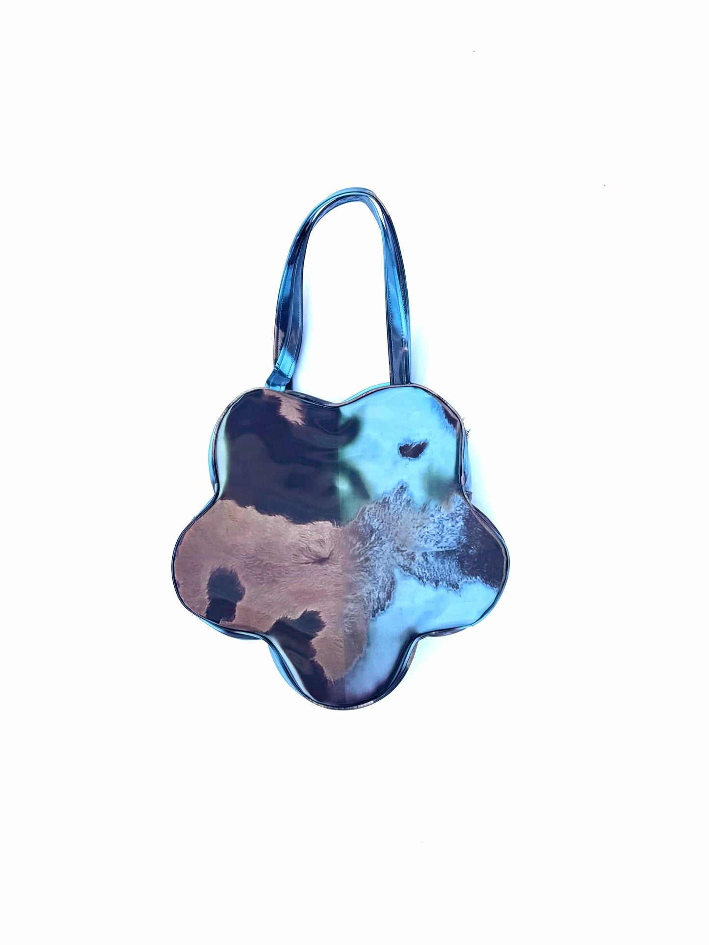 Mega Flower Zip Tote Lenticular Blue Cow-Leeann Huang-APOC STORE