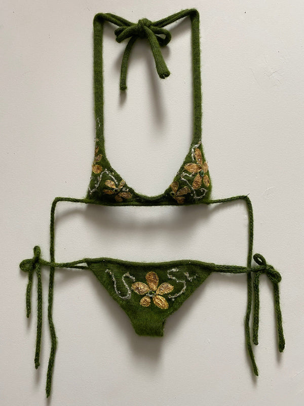 Green Silk Bikini-GRACE GUI-APOC STORE