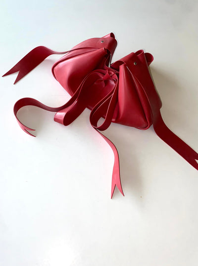 Latex Bow Bag Red-Soft Skin Latex-APOC STORE