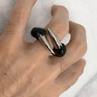 Black ring with spikes-CASPER DIY-APOC STORE