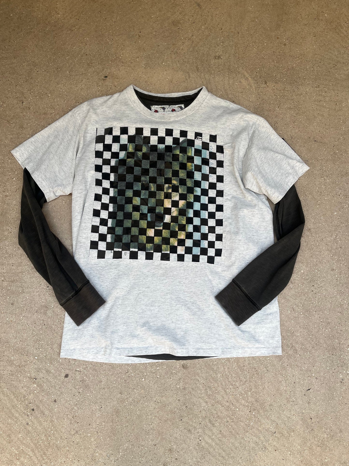 Woven T-shirt (wolf print)-Hannah Creak-APOC STORE