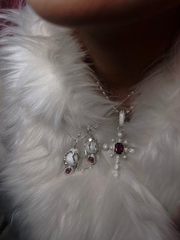 Micropaved CZ cross necklace-NORAIZUXX-APOC STORE