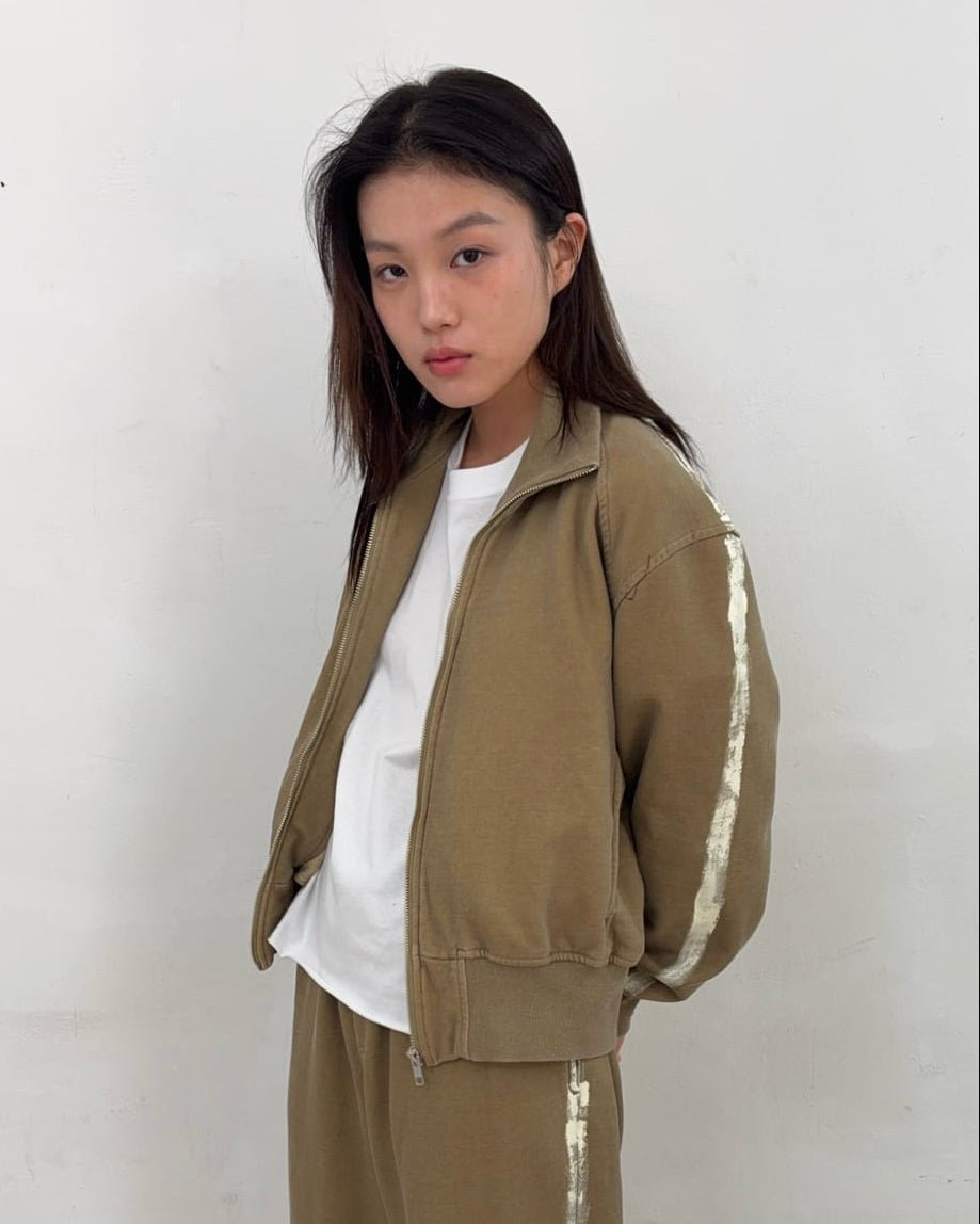 Painted Track Zip-up (Beige)-EGNARTS-APOC STORE