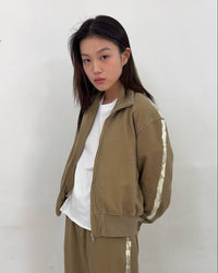 Painted Track Zip-up (Beige)-EGNARTS-APOC STORE