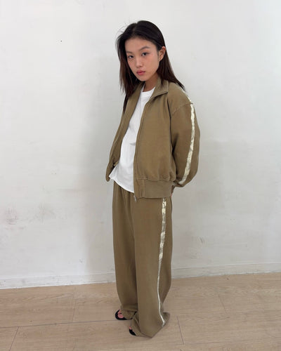 Painted Track Pants (Beige)-EGNARTS-APOC STORE