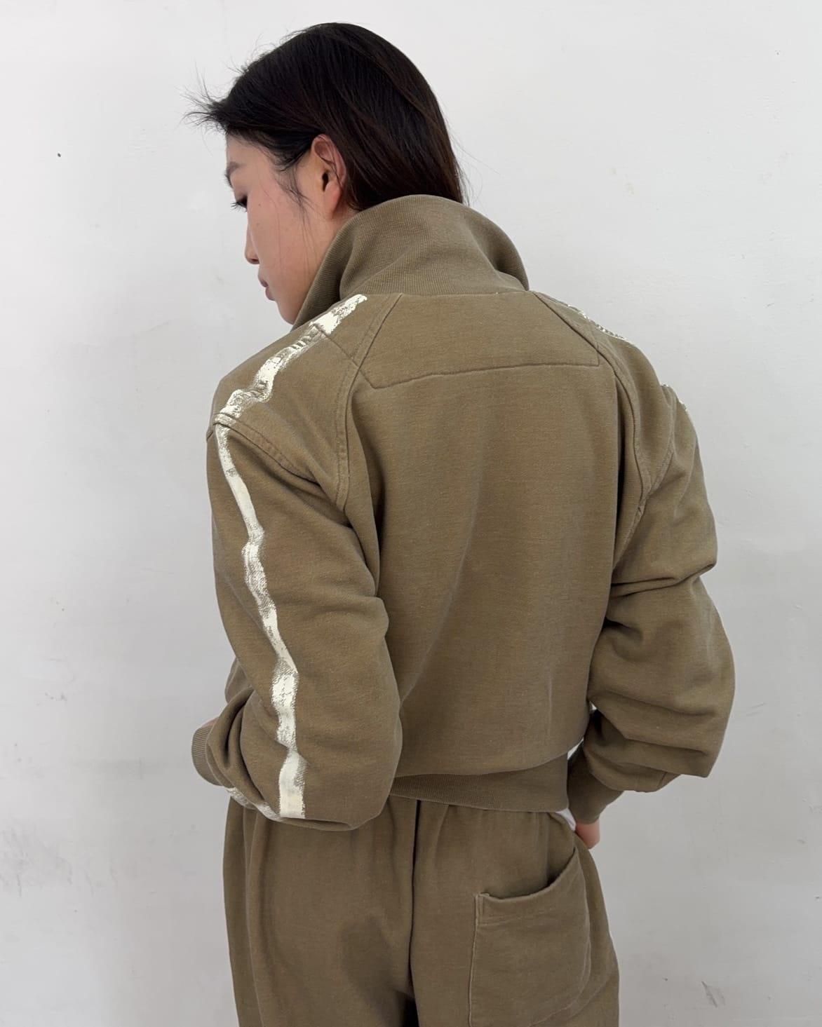 Painted Track Zip-up (Beige)-EGNARTS-APOC STORE