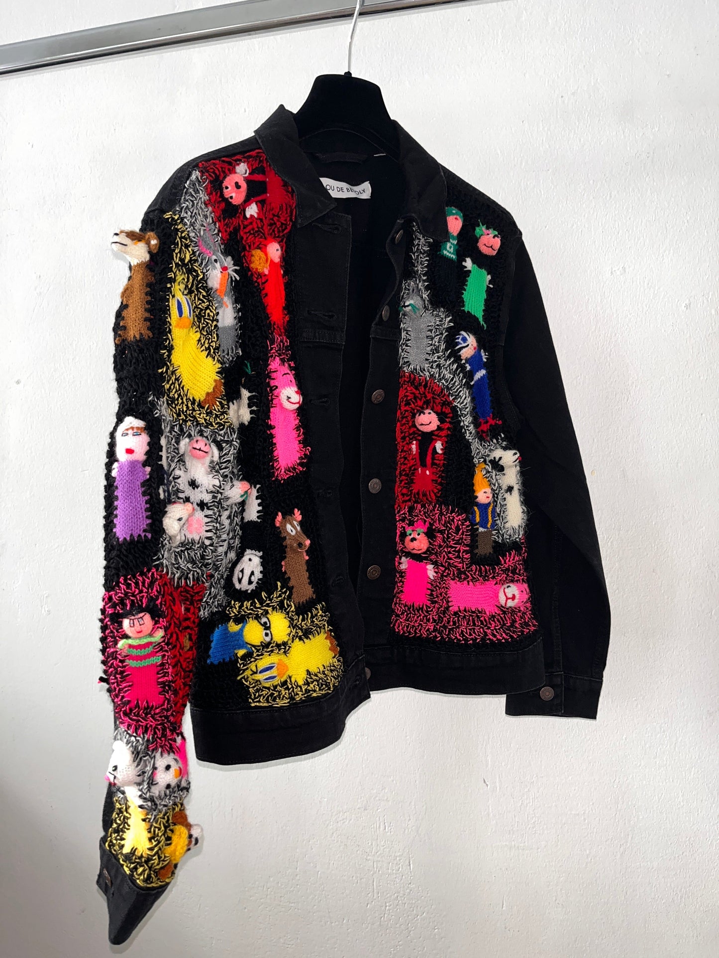 knitted dolls jeans jacket-Lou de Bètoly-APOC STORE