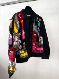 knitted dolls jeans jacket-Lou de Bètoly-APOC STORE