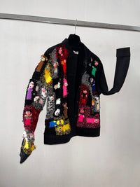 knitted dolls jeans jacket-Lou de Bètoly-APOC STORE