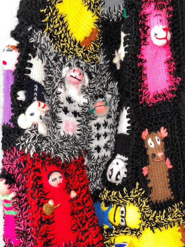 knitted dolls jeans jacket-Lou de Bètoly-APOC STORE