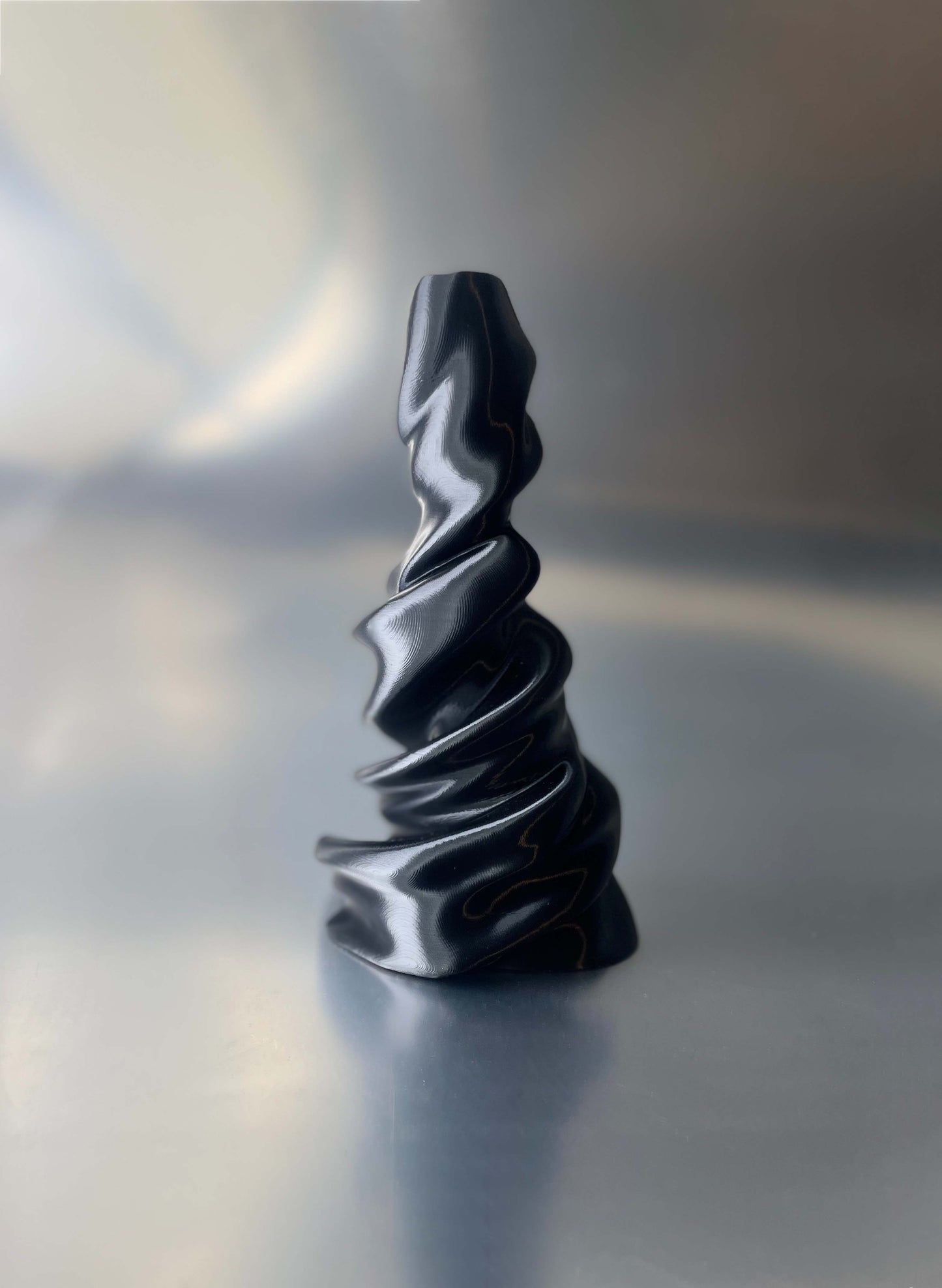 Sway-sway candleholder intense black-Solène Bonnet-APOC STORE