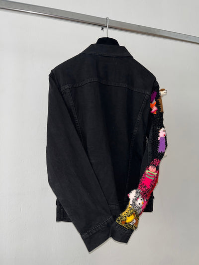knitted dolls jeans jacket-Lou de Bètoly-APOC STORE