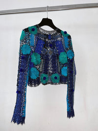 crocheted lace long sleeves-Lou de Bètoly-APOC STORE