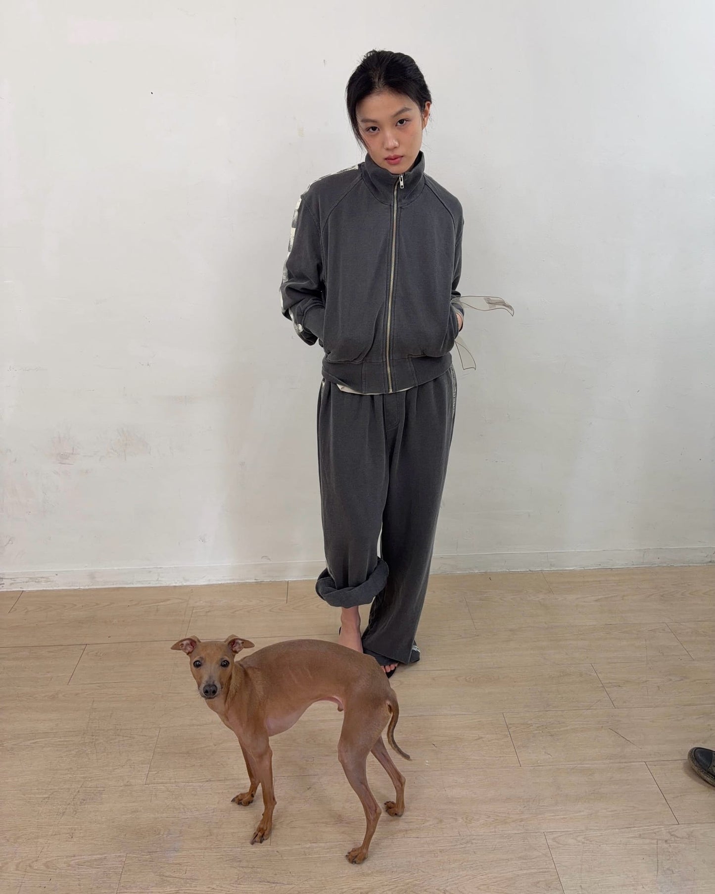 Painted Track Pants (Charcoal)-EGNARTS-APOC STORE