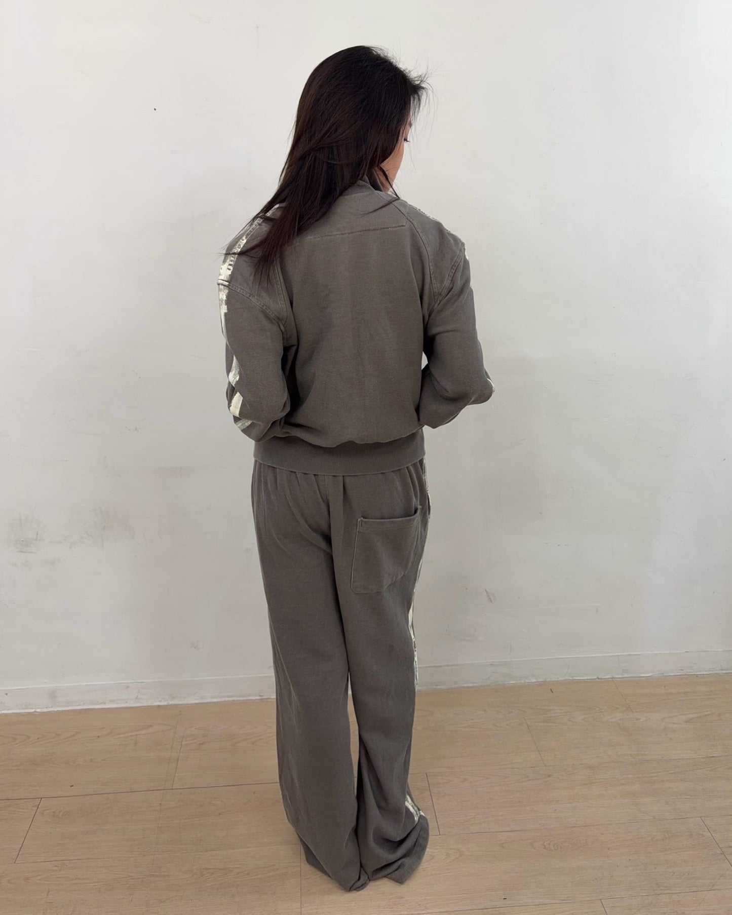 Painted Track Zip-up (Gray)-EGNARTS-APOC STORE