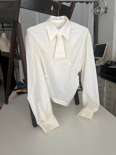 Wool Necktie Shirt-Julye Han-APOC STORE