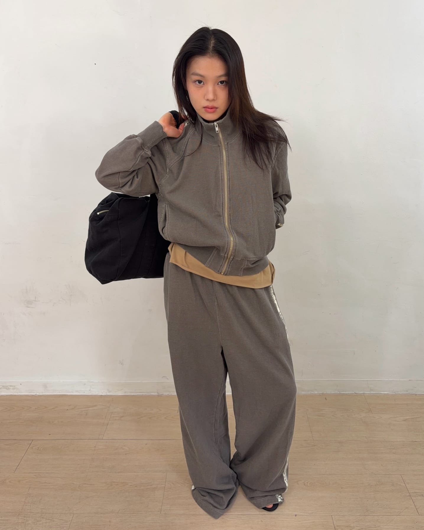 Painted Track Zip-up (Gray)-EGNARTS-APOC STORE