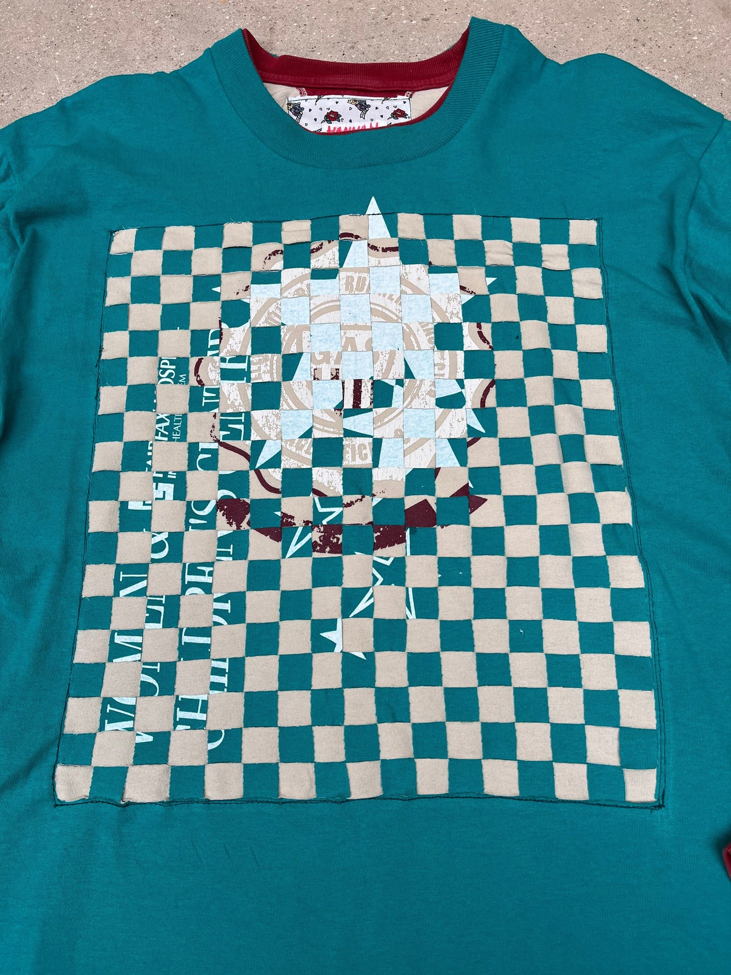 Woven Blue T-shirt (Star print)-Hannah Creak-APOC STORE
