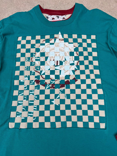 Woven Blue T-shirt (Star print)-Hannah Creak-APOC STORE