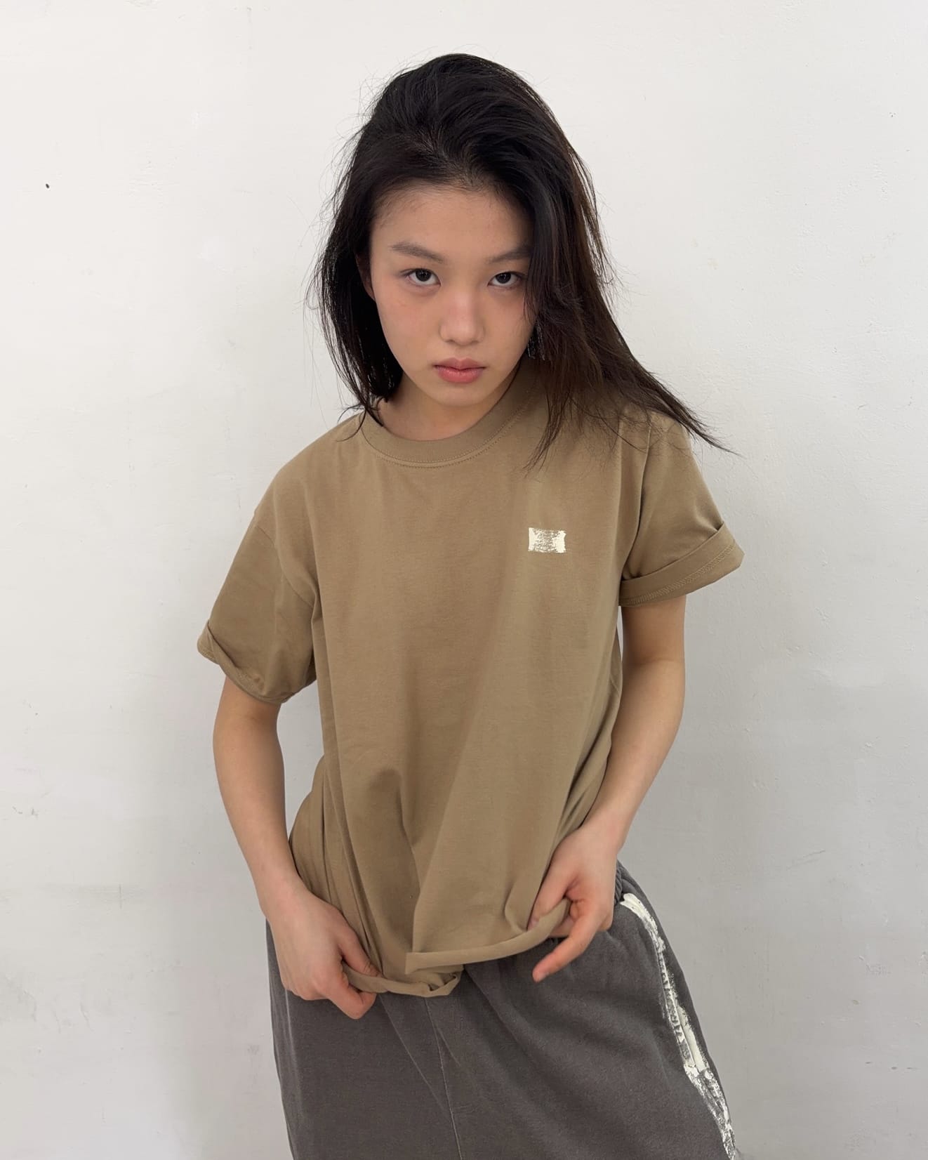 Cut off T-shirts (Beige)-EGNARTS-APOC STORE