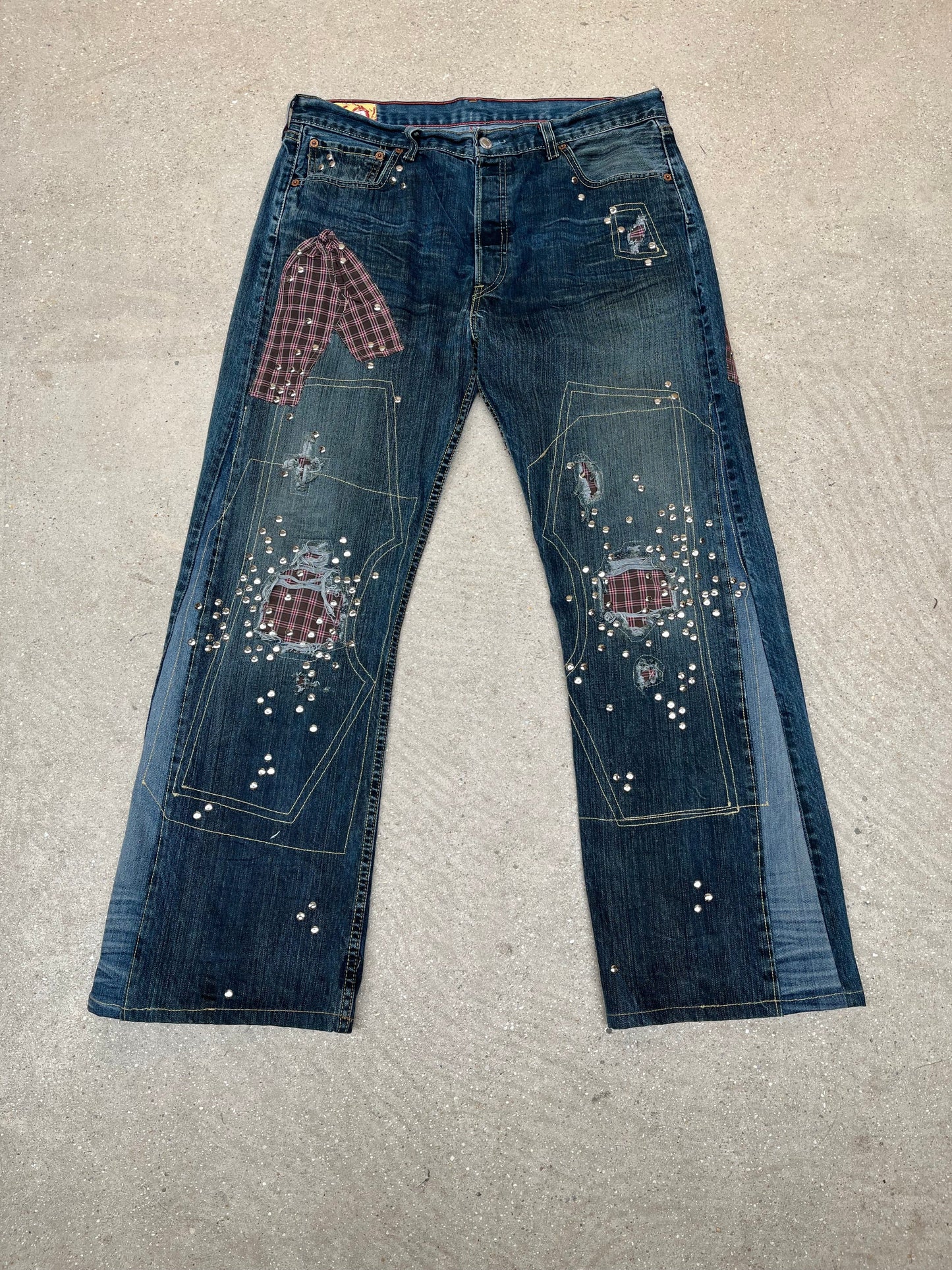 Studded Denim jeans #1-Hannah Creak-APOC STORE