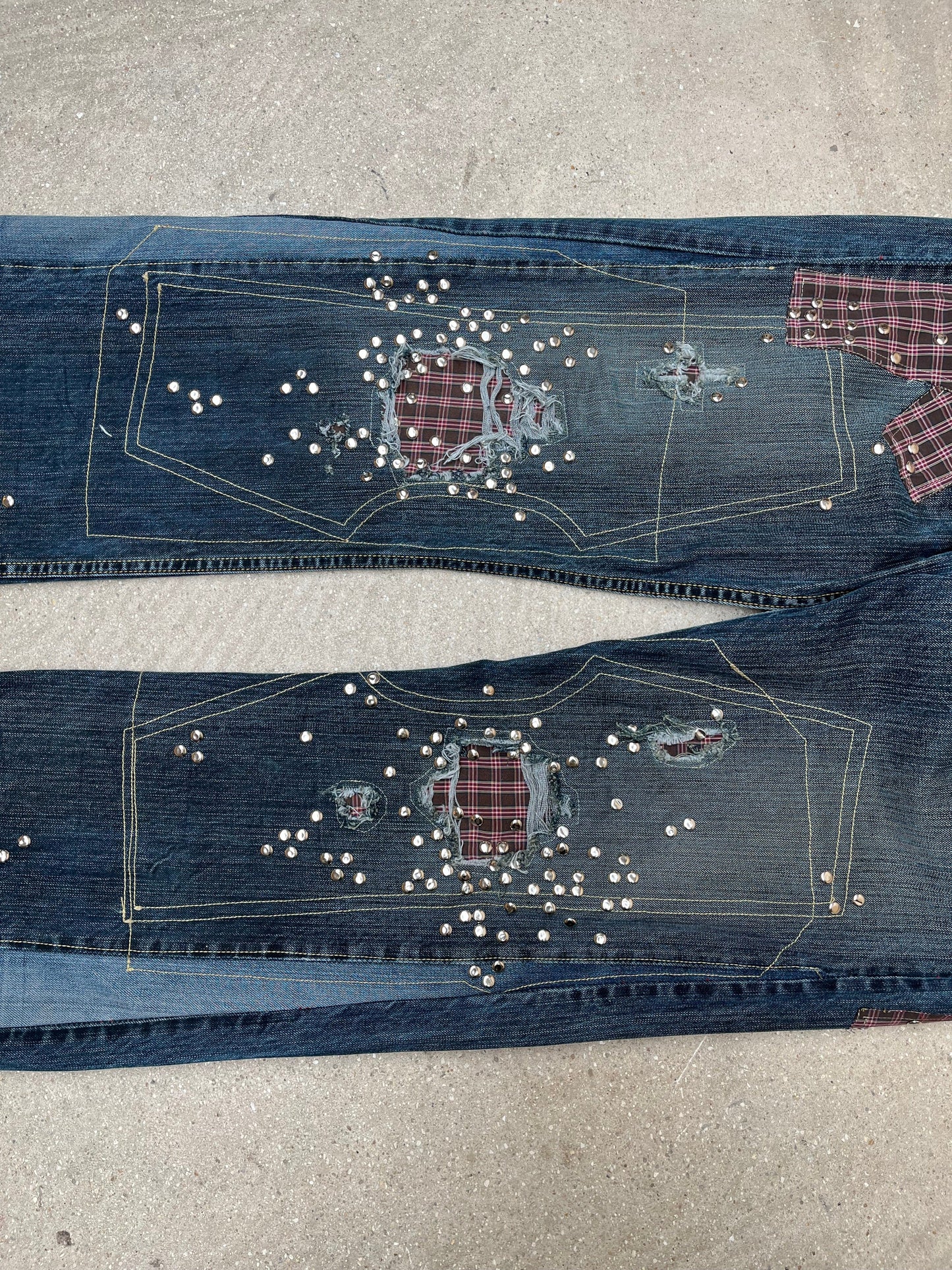 Studded Denim jeans #1-Hannah Creak-APOC STORE