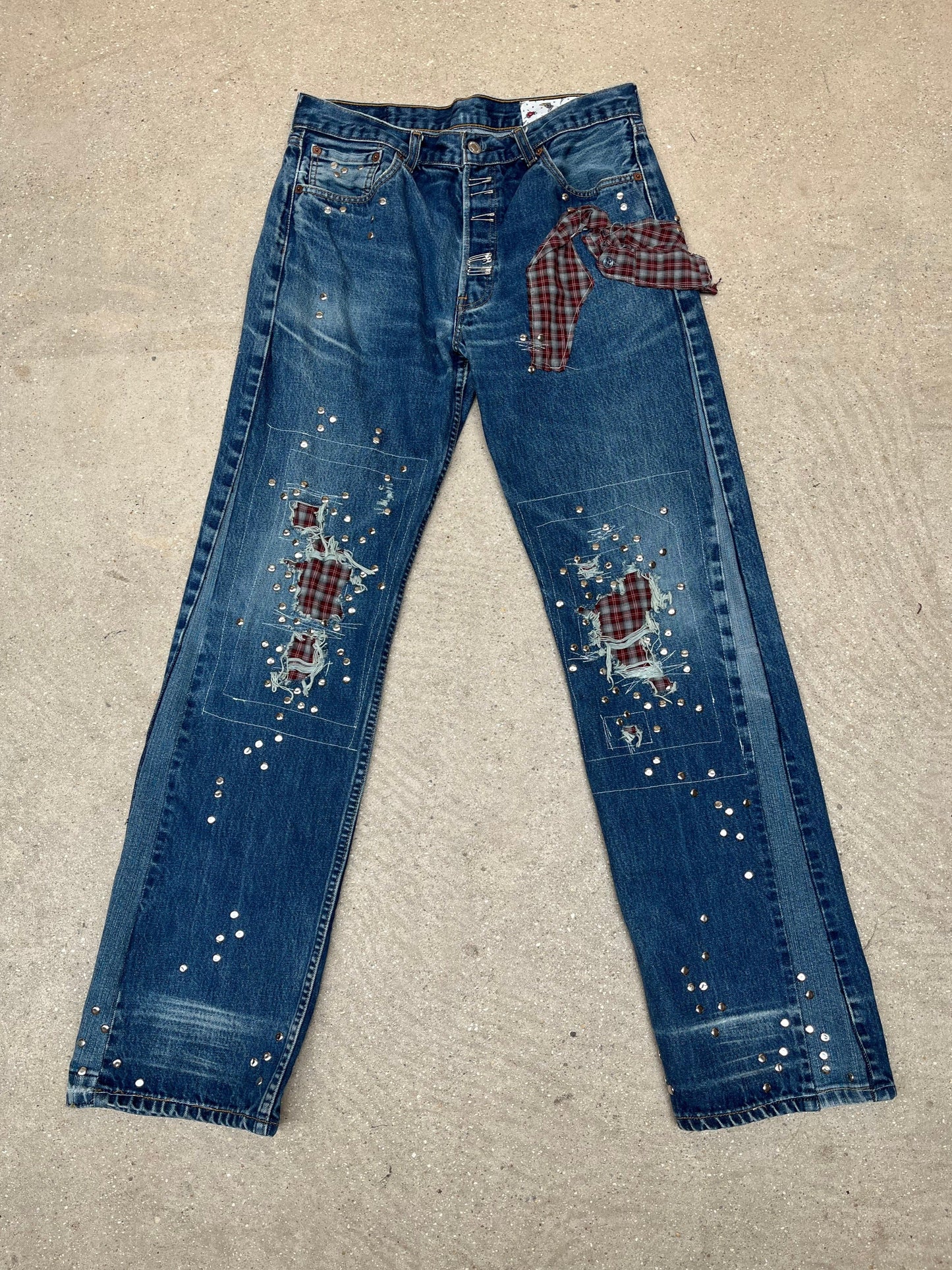 Studded Denim jeans #4-Hannah Creak-APOC STORE