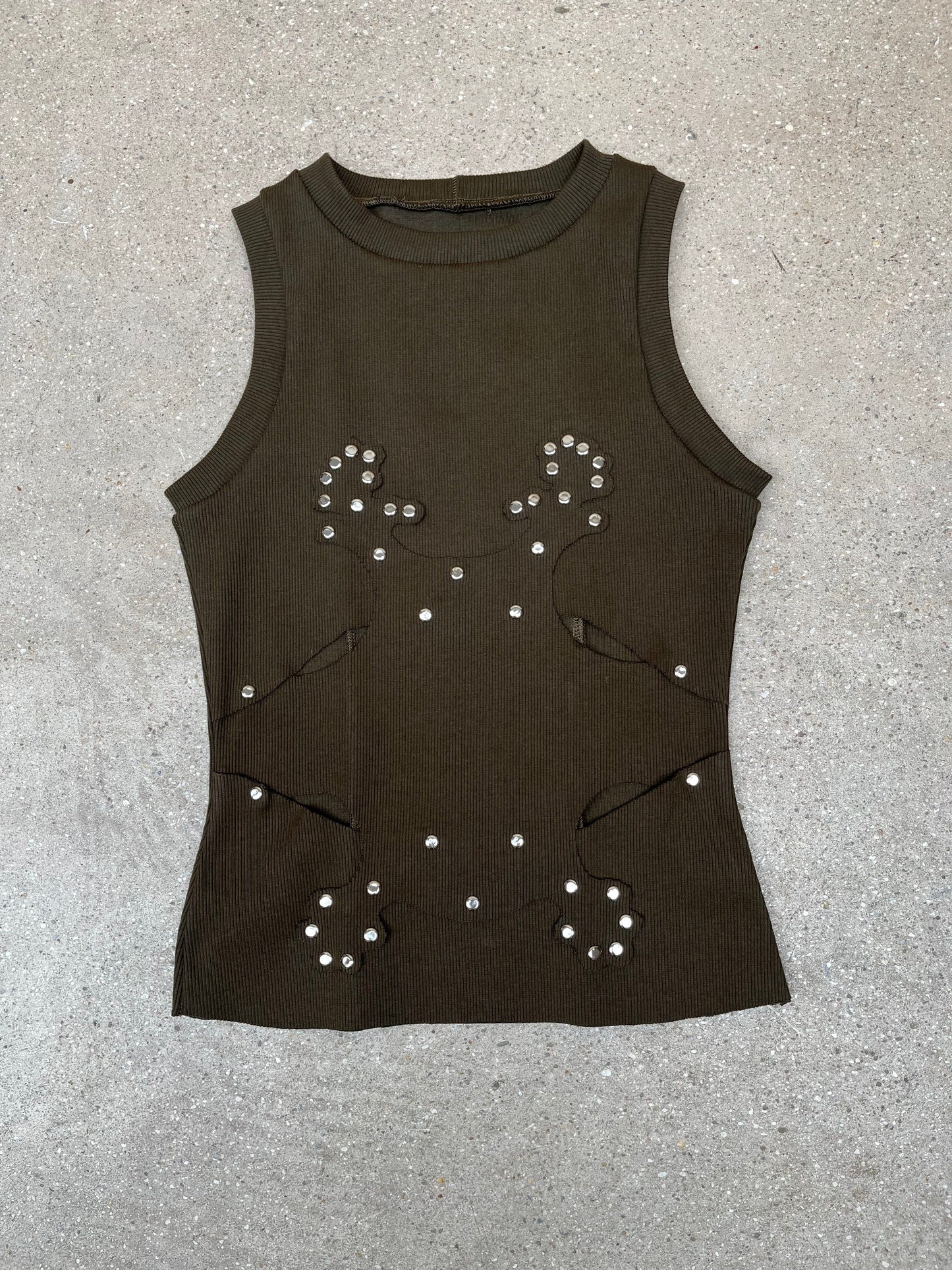 Orchid Vest Khaki-Hannah Creak-APOC STORE