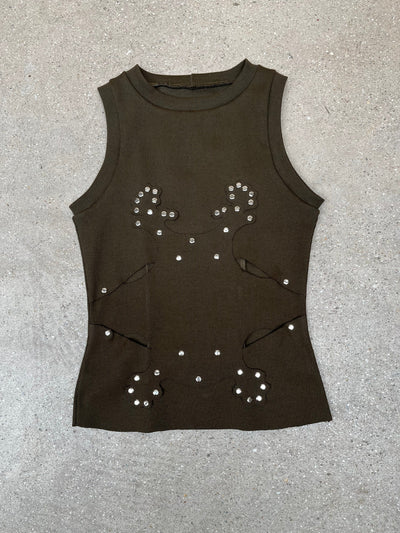 Orchid Vest Khaki-Hannah Creak-APOC STORE