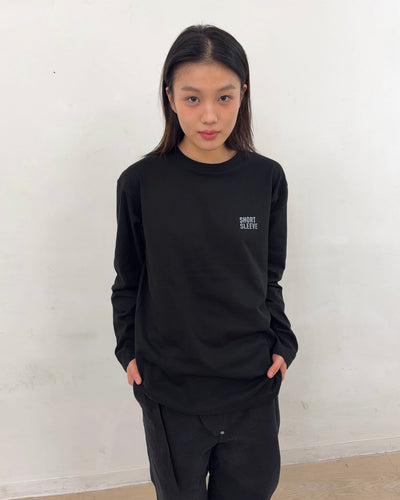 Short Sleeve Logo Long Sleeve (Black)-EGNARTS-APOC STORE