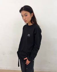 Short Sleeve Logo Long Sleeve (Black)-EGNARTS-APOC STORE