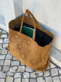 Large Maria Bag Suede Tan-EYLAND-APOC STORE
