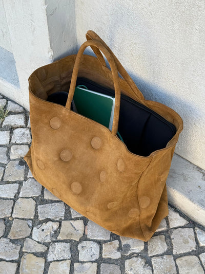 Large Maria Bag Suede Tan-EYLAND-APOC STORE
