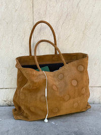 Large Maria Bag Suede Tan-EYLAND-APOC STORE